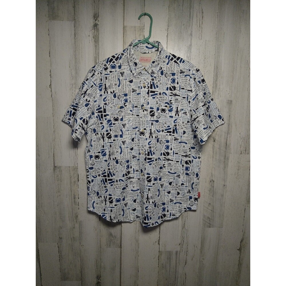Coleman Shirt Mens Large Outdoors BBQ Grilling Chef Cook Backyard Dad Grill